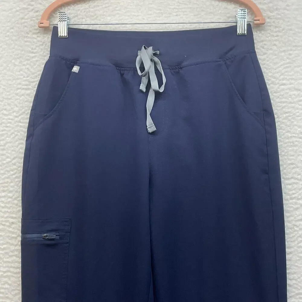 FIGS Scrub Jogger Pants Mens Medium Tall Navy Technical Collection Zip Cargo